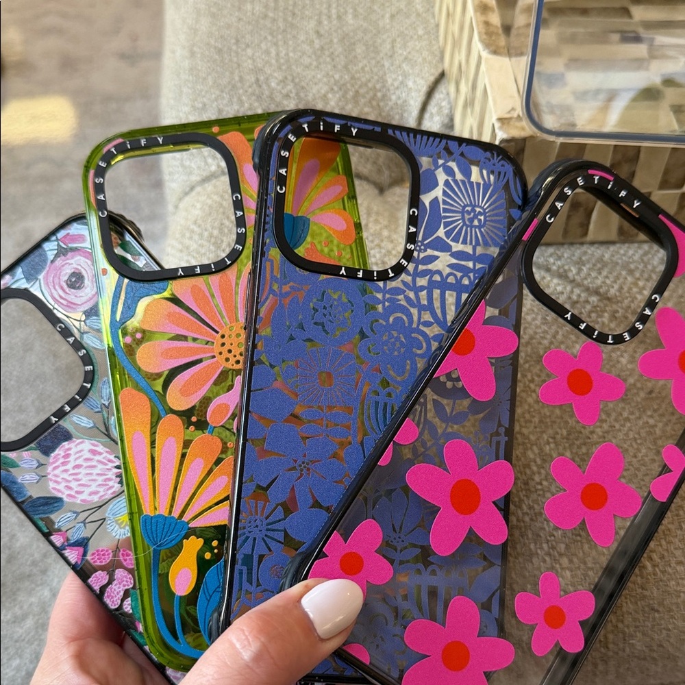 Casetify Vibrant Floral and Geometric iPhone Cases - Pink, Blue, Green